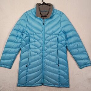 LL Bean Puffer Jacket Womens M Blue 850 Down Quilted Hiking Gorpcore Coat